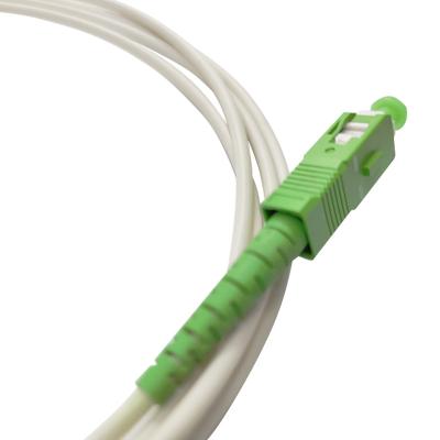 China FTTH Factory Price White Color G652d SC/APC LSZH SC Patch Cord Tie 3m Simplex Fiber Optic Patch Cord for sale