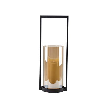 China Morden Customized Modern Luxury Home Decorative Iron Glass Candlestick Holder for sale