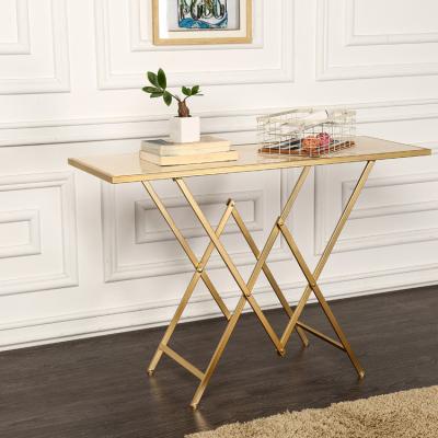 China Foldable Wholesale Modern Luxury Marble Top Console Table with Metal Base for Entryway for sale