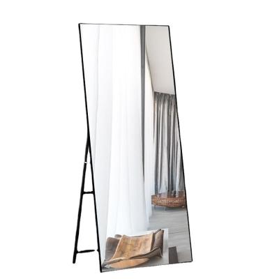 China Modern Simple Metal Floor Mirror,  Full body Dressing Mirror for Bedroom for sale