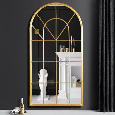 China Modern 2022 Hot Selling Arched Shaped Metal Full Length Dressing Floor Mirror for sale