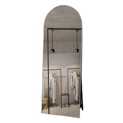 China Modern Large Size Hot Sale Metal Frame Arched Full Length Floor Dressing Mirror for sale