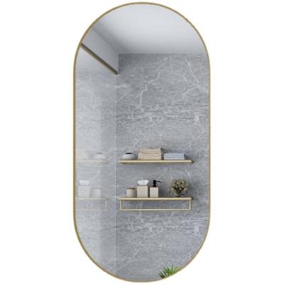 China Modern Custom Wholesale Nordic Oval Shape Wall Mounted Metal Big Bath Mirror for sale