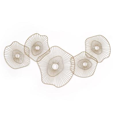 China Modern Metal Flower Wall Decor, 3D Metal Wall Art Decorations Hanging for Bedroom for sale