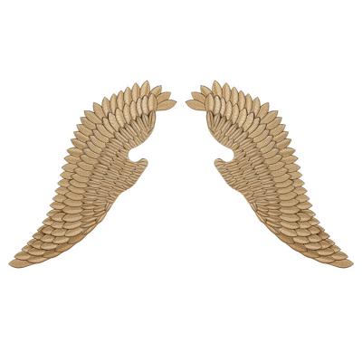 China Modern Unique Hand Crafted Gold Metal Angel Wings Wall Art Decor for Home for sale