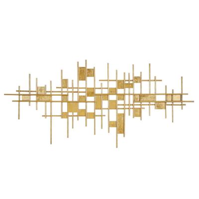 China Modern Luxury Elegant 3d Sculpture Golden Abstract Metal Wall Art Decor for Home for sale