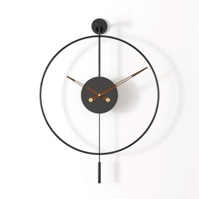 China Modern Amazon Hot Selling Living Room Modern Simple Decoration Metal Round Wall Clock for sale