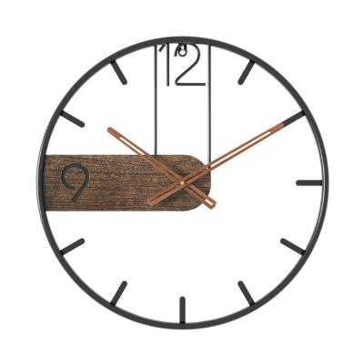 China Modern Custom 3D Mute Modern Iron Black Circular Wall Clock Home Decor Luxury for sale