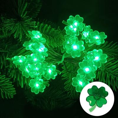 China Christmas Tree Lights Warm Sale 4 Leaf Clover LED String Lights Garland Decor USB Battery Operated For Christmas Thanksgiving for sale