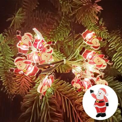 China Santa Lights Hot Sale 3D LED Santa String Lights Garland Decor USB Battery Operated Warm White for Christmas Thanksgiving LED for sale