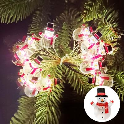 China Christmas Tree Lights Garland Decoration Warm White Lights USB Battery Operated Snowman LED String Lights for Christmas Thanksgiving for sale