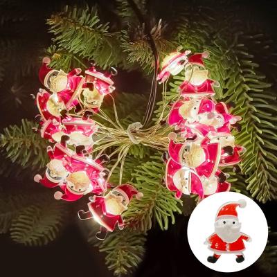 China Santa Lights Christmas Decoration Santa Claus Tree Led String Garland New Year Christmas Decor For Home Fairy Lights for sale