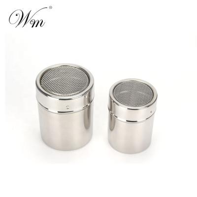 China Multi Purpose Stainless Steel Viable Condiment Can With Mesh Sugar Dredger Icing Shaker Salt Pepper Sesame Box for sale