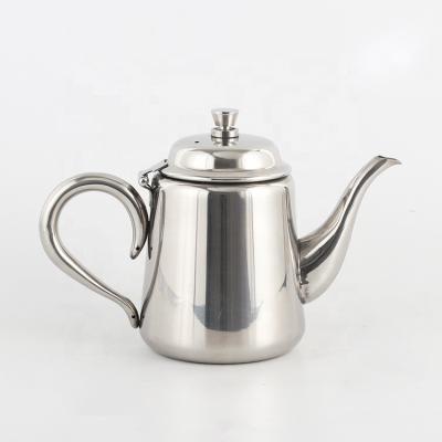 China WITH LID 600ML Classic Stainless Steel Tea Coffee Pot With Hinge Lid for sale