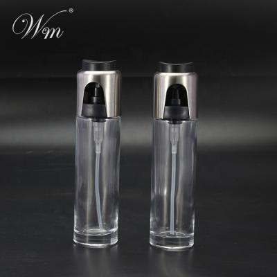 China 100ML Kitchen Tool Olive Mist Spray Oil Jar Stored Stainless Steel Spray Glass Bottle For BBQ Salad for sale