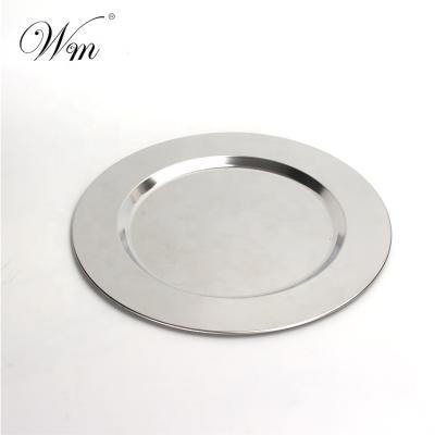 China Hotel.Restaurant.Dining Hall Stianless Steel Silver Dinner Dish Wedding Set Dish Decorative Christmas Food Round Dish for sale