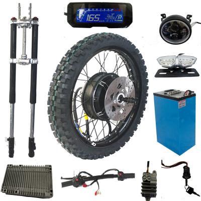 China Aluminum Alloy 3000W 5000W Hub Motor Rear Wheel Electric Motorcycle Kit for sale