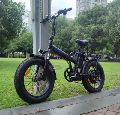 China Fat Ebike Alloy Frame 20 Inch Fat Tire Folding Electric Bike With Removable Lithium Ion Battery for sale