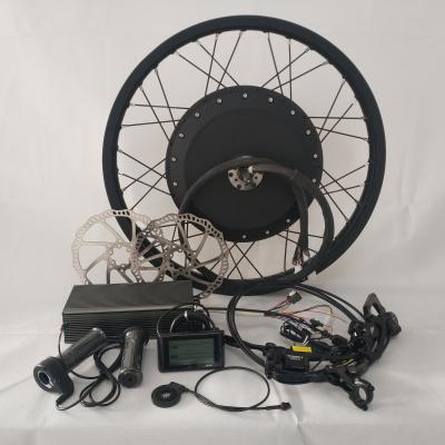 China Best selling e bike hub kit 8000W lower noise brushless gearless hub motor kit electric bike kit with rim for sale