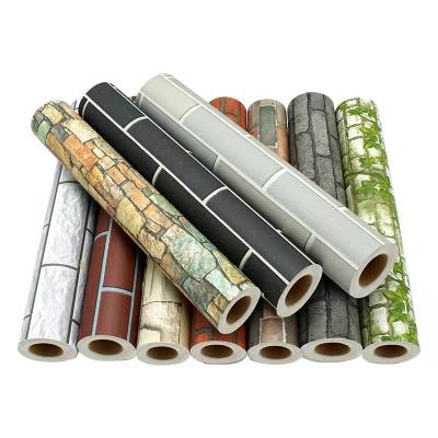 China eco-friendly brick pvc self adhesive wallpaper / stone style wall sticker for wall decoration for sale