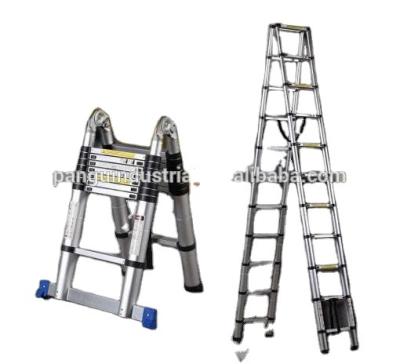 China Aluminum telescopic ladder sides of double folding ladders for sale