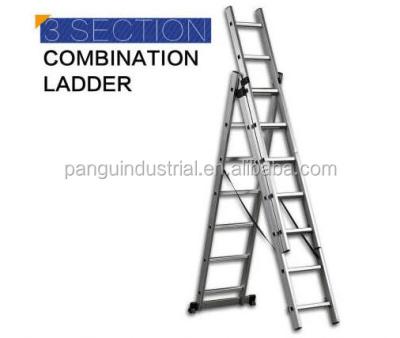 China 3 Section Folding Ladders Combination Aluminum Step Ladder for sale