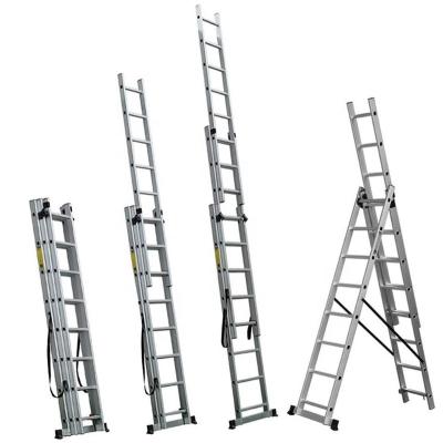 China Good Quality Durable Aluminum Folding Ladders 3x7 Extension Combination Triple Ladder GS for sale