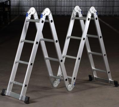 China EN131 Multi Folding Ladders propose aluminum ladder 3 step 4 5 tall or smallhinge good quality indoor and outdoor for sale