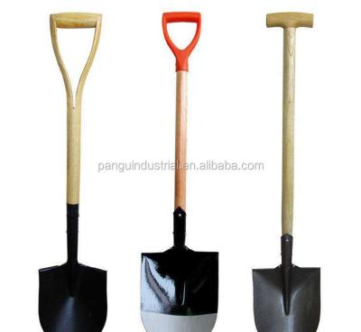 China Unrated high carbon steel shovel with wooden handle for sale