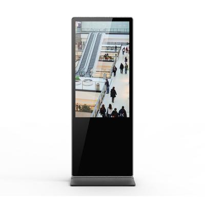 China 55 inch indoor indoor moving floor standing digital signage displays and advertising smart players hd tft lcd touch screen for sale