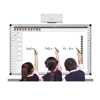 China Smart Teacher 82 96 104 Inch Interactive Whiteboard Digital Whiteboard With Projector for sale