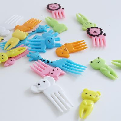 China 10pcs Viable Bento Kawaii Animal Food Fruit Picks Forks, Frog, Rabbit, Elephant, Panada, Lion for sale