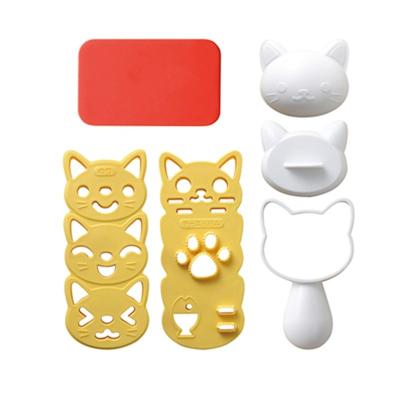 China Viable Accessories of Cat Onigiri Mold Rice Ball Kit Nori Seaweed Punch Cutter Bento for sale