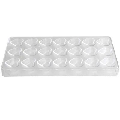 China YL-212 21pcs Viable Plastic Heart Chocolate Mold for sale