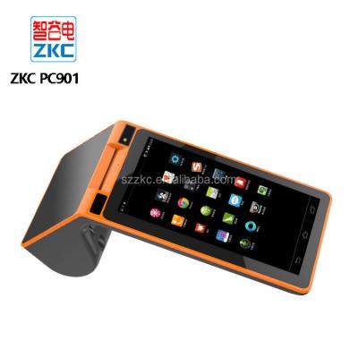 China Mobile Payment Services Dual Screen Android POS System With Built In Thermal Printer Barcode Scanner RFID Smart Card Reader ZKC PC900 for sale