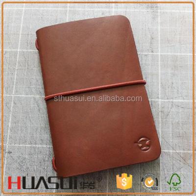 China PU Easy Cover Writing Diary Notebook Stationary Elastic Belted Leather for sale