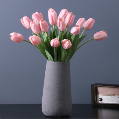 China Real PU Tulip For Home Decoration Natural Touch PU Tulip Flower Artificial Multi Color for sale