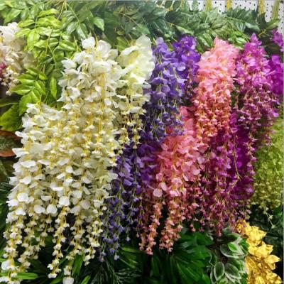 China Hot Selling Natural Touch Artificial Silk Wisteria Flower Vine For Home Wedding Decoration for sale