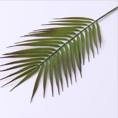 China Natural Touch Leaves Decorations Dried Palm Leaves Green Artificial Plastic Palm Leaves for sale