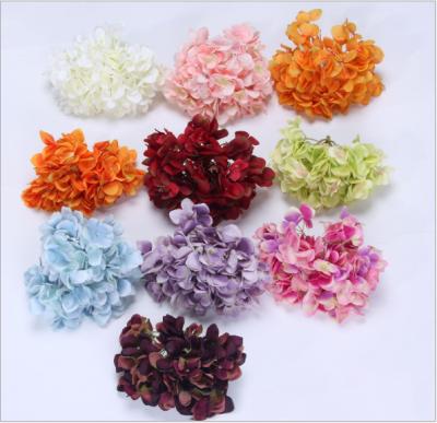 China Wholesale Natural Artificial Touch Real Touch Hydrangea Silk Flower Bouquet For Wedding Home Decorate for sale