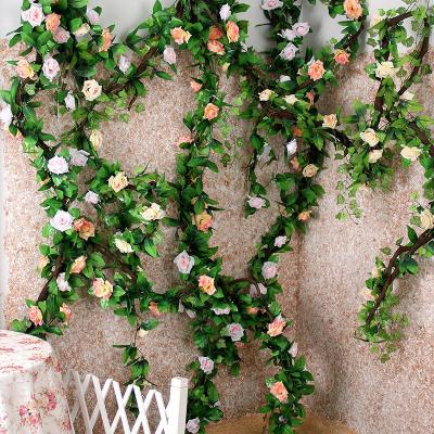 China Wholesale Natural Touch Artificial Rose Flower Vine For Wedding Multicolor Home Decoration for sale