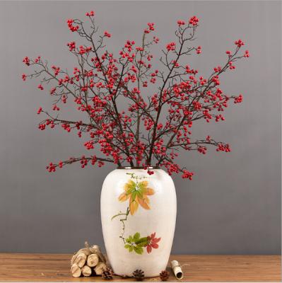 China Wholesale High Quality Contact Berry Bunch Christmas Holiday Decorations Real Natural Touch Artificial Red for sale