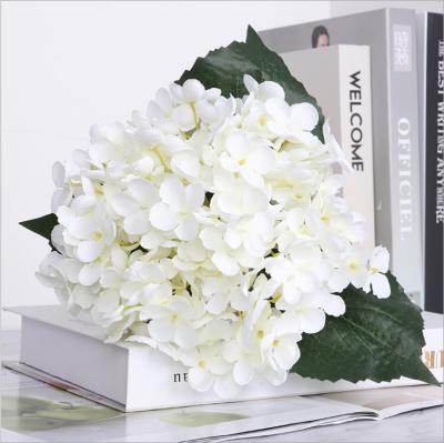 China 10 Natural Silk Heads Touch Hydrangea Heads Artificial Wedding Real Touch Christmas Decoration Silk Flowers for sale