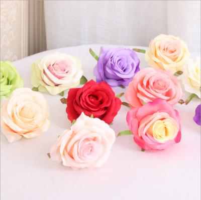 China Touch FC1501 9cm Artificial Silk Velvet Natural High End Rose Flower Loose Head For Wedding Decor for sale