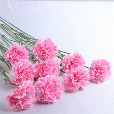 China Natural Decorative Simple Loose Stem Carnation Artificial Flower Touch Silk Flowers For Mother's Day Gift for sale