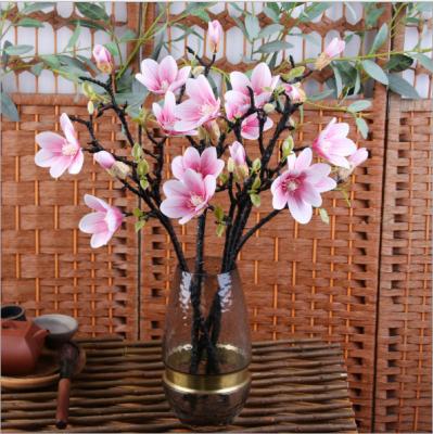 China New Chinese Style Natural Touch Magnolia Touch Floral Ornament Home Display Fakes Silk Magnolia Artificial Flower for sale