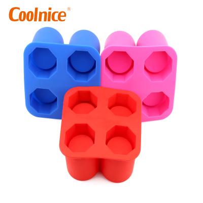 China Viable Personalized Custom Shot Glass Cup Shape Silicone Ice Cube Tray for sale