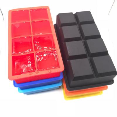 China Two Inch Square Whiskey Cube Ice Cube Trays Silicone Ice Mold Sustainable No-Puddle Large Square Easy Release for sale