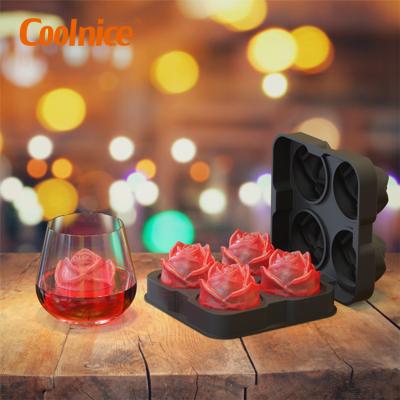 China Sustainable Reusable Food Grade Whiskey Ice Ball Mold Silicone Ice Cube Tray for sale