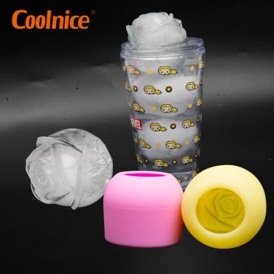 China Viable Novelty 3D Ice Cube Molds Easy Release Ice Sphere Mold Tray Portable Silicon Ice Cube Maker for sale